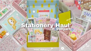 Stationery Haul Unboxing with Oliospark  stickers notebook tapes  back to school haul [upl. by Tibbetts]