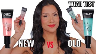 WHICH IS BETTER NEW VS OLD elf COSMETICS POWER GRIP PRIMER WEAR TESToily skin MagdalineJanet [upl. by Aneeuqal]