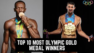 Top 10 Most Olympic Gold Medal Winners  Athletes With Most Olympic Gold Medals [upl. by Nylodnarb853]