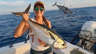 INSANE Tuna and Bonita Feeding Frenzy in Key West FloridaCatch Clean Cook [upl. by Lanae391]