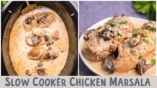 Slow Cooker Chicken Marsala 🍗🍷 creamy mushroom wine chicken [upl. by Hashimoto]