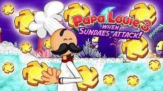 PEGANDO MEDALHAS PARA LIBERAR NOVAS FASES  Papa Louie 3 [upl. by Annavas]