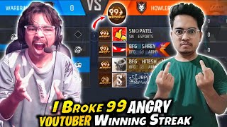 First Time Break 99 Winning Streak 😱Laka Gamer Vs Angry Youtuber 😡 गुस्सा हो गया [upl. by Tillion251]