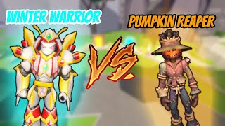 WINTER WARRIOR VS PUMPKIN REAPER  Roblox Giant Simulator [upl. by Adnovahs]