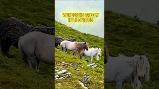 The many horses of the Welsh mountains ponies horsesofinstagram carneddau Wales horse wild [upl. by Earlie]