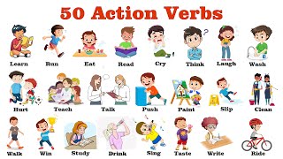 50 Action verbs in English amp Hindi  Action Verbs for kids  Action verbs  English vocabulary [upl. by Sirhc]