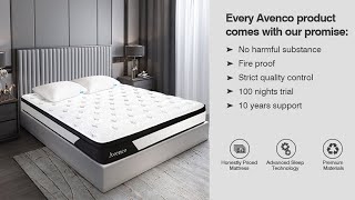 Full Mattress Avenco Hybrid Mattress Full Size 10 Inch Innerspring and Gel Memory Foam Mattress in [upl. by Aserat]