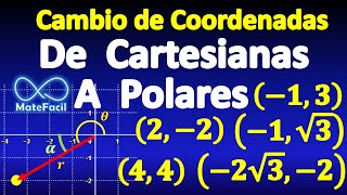 Convertir coordenadas rectangulares en polares EJEMPLOS RESUELTOS Todos los CUADRANTES [upl. by Krebs613]