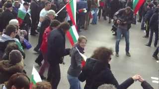 Dancing Protesters at National protest in Sofia 03032013 in Full HD [upl. by Feodore]