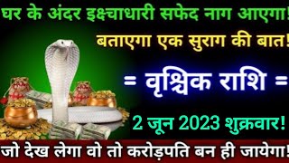 वृश्चिक राशि2 जून 2023 एक इक्ष्चाधारी सफेद नाग घर में आएगा बताएगा एक रहस्यमय बातेVrishchik rashi [upl. by Issi758]