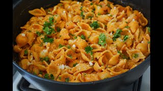 CREAMY PASTA  CREAMY CONCHIGLIE RIGATE PASTA  SIMPLE AND DELICIOUS WEEKNIGHT DINNER RECIPE [upl. by Bride40]