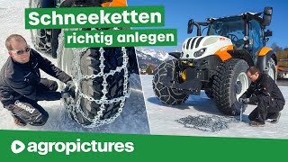 Schneeketten montieren beim Traktor – So wirds richtig gemacht  Agropictures Wissen [upl. by Terza]