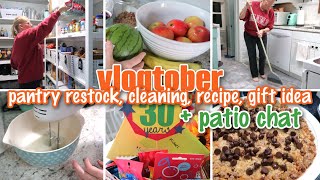 VLOGTOBER 2023  PANTRY RESTOCK CELANING NEW DESSERT RECIPE FUN GIFT IDEA  PATIO CHAT [upl. by Vina]