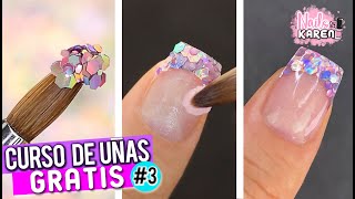 CLASE GRATIS 3  Uñas ACRILICAS con GLITTER en TIP cómo aplicarlo Principiantes [upl. by Haron]