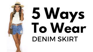 5 Ways to Wear the Denim Skirt  Summer Style [upl. by Demy]