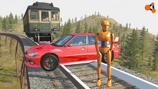 Beamng drive  Dummy Crashes with a Train [upl. by Olympium439]