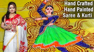 Kolkatas Famous Hand Crafted amp Hand Painted Saree amp Kurti Collection 2024  Pohela Boishakh Special [upl. by Sudnac601]