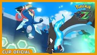 Greninja combate contra Charizard  Serie Pokémon XYZ  Clip oficial [upl. by Odracir847]