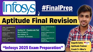 🔥Infosys Aptitude Final Revision  Infosys 2025 System Engineer Exam Preparation [upl. by Notnyw652]