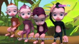 FIVE LITTLE MONKEYS  OUTDOOR amp INDOOR  NURSERY RHYMES FOR CHILDREN  Chitti TV [upl. by Berglund942]