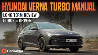 Hyundai Verna 5000km Long Term Review Turbo Manual  CarDekhocom [upl. by Ahcarb]