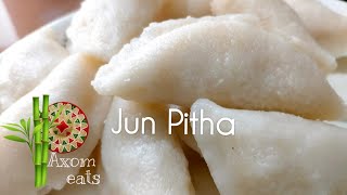 Jun Pitha  Steam Gujia  Rice flour Pitha  Assamese coconut pitha recipe [upl. by Kassia]