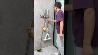 Install this suction cup mop behind the door to store mops brooms [upl. by Porett]