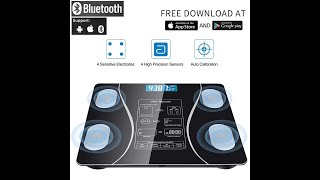 Bluetooth Body Fat Scale Smart Bathroom Wireless Digital Weight Body Composition Weighing Scale [upl. by Sregor]