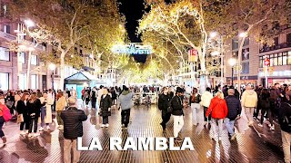 Barcelona Navidad 🎄 La Rambla 🎅 Barcelona 2023 España 4K [upl. by Aron363]