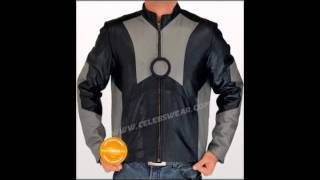 Tony Stark Jacket  Iron Man Motorcycle Grey Replica Leather Clothing [upl. by Pavla]