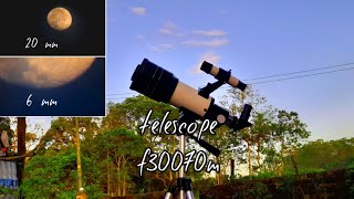 telescope f30070m zoom moon  eyepiece 20mm amp 6mm [upl. by Arait]