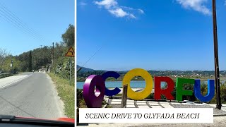 CORFU GREECE  SCENIC 4K DRIVE FROM CORFU TOWN TO GLYFADA BEACH [upl. by Ocihc]