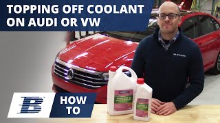 Topping Off Audi VW G13 G12 Coolant Antifreeze [upl. by Gathers540]