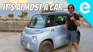 Electrek Review Testing a tiny 8 HP Citroen Ami microcar [upl. by Dimphia]