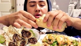 Burrito amp Street Tacos Carne AsadaSteak MUKBANG  Eating Show [upl. by Zullo]