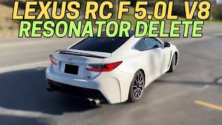 2015 Lexus RC F 50 Exhaust Sound w APEXi Mufflers amp Resonator Delete [upl. by Siurad]