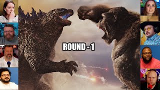 Round  1  King Kong vs Godzilla  Reaction Mashup  kingkongvsgodzilla [upl. by Rico]