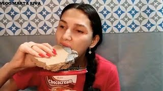 shortbread cookies with blue berry cream eating ASMR mukbang [upl. by Anairuy95]