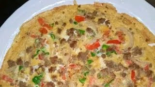 Recette Omelette à la viande de bœuf haché [upl. by Stockwell]