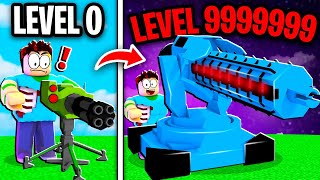 UPGRADING TURRETS to GOD TURRETS in ROBLOX [upl. by Milburt]