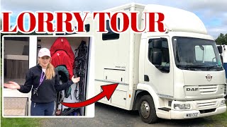 SEE INSIDE MY HORSE BOXLORRY  Full tour amp what I take competing [upl. by Jer802]