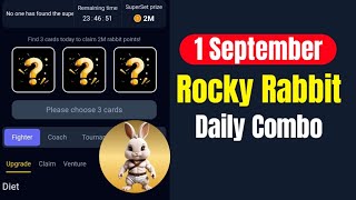 Rocky Rabbit Daily Combo 1 September  Rocky Rabbit Daily Combo Card Today [upl. by Hcir300]