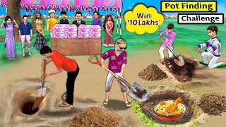 Digging Hole Find Chicken Pot Biryani Challenge Money Prize Street Food Hindi Kahaniya Moral Stories [upl. by Armington]