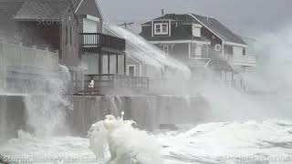 Massive waves and storm surge from NorEaster slams Scituate MA  12022019 [upl. by Adriena727]