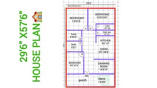 296quot X576quot SQFT HOUSE PLAN 3 BEDROOMS [upl. by Ettennod]