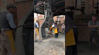 Steam hammer in action metalsmith forged steamengine blacksmith machine forging history [upl. by Damek]