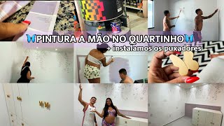 COMECEI A DECORAR O QUARTINHO DA BABY Pintura a mão de borboletas  instalamos os puxadores 🦋✨ [upl. by Ermina]