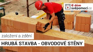 010 Založení zdiva a zdění obvodových zdí  e4 dům svépomocí [upl. by Chute527]