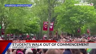 Video Now Students Walk Out During Harvard Commencement [upl. by Grossman]