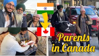 Receiving my PARENTS in ✈️Toronto airport 🇨🇦 First time meet grandson  5 years  India to Canada [upl. by Joselow334]